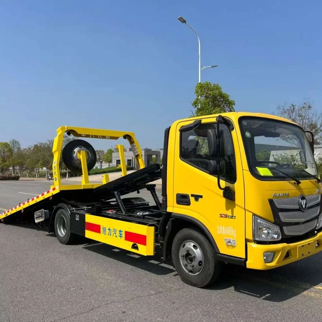 Tow Truck Wrecker New Suzu FAW HOWO 3ton 5ton Hydraulic Rollback Flatbed Complete Rollback Tow Truck or Upper Body Factory Direct Sale exterior