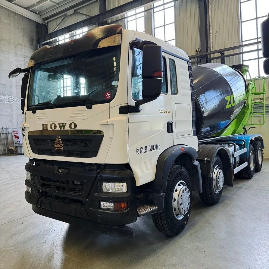 Euro V Sinotruk HOWO Used 8X4 Diesel Engine 6-12 Cubic Meters Cement Mixing Machine Hot Selling 8m3 9m3 10m3 12m3 HOWO 6X4 Concrete Mixer Truck exterior